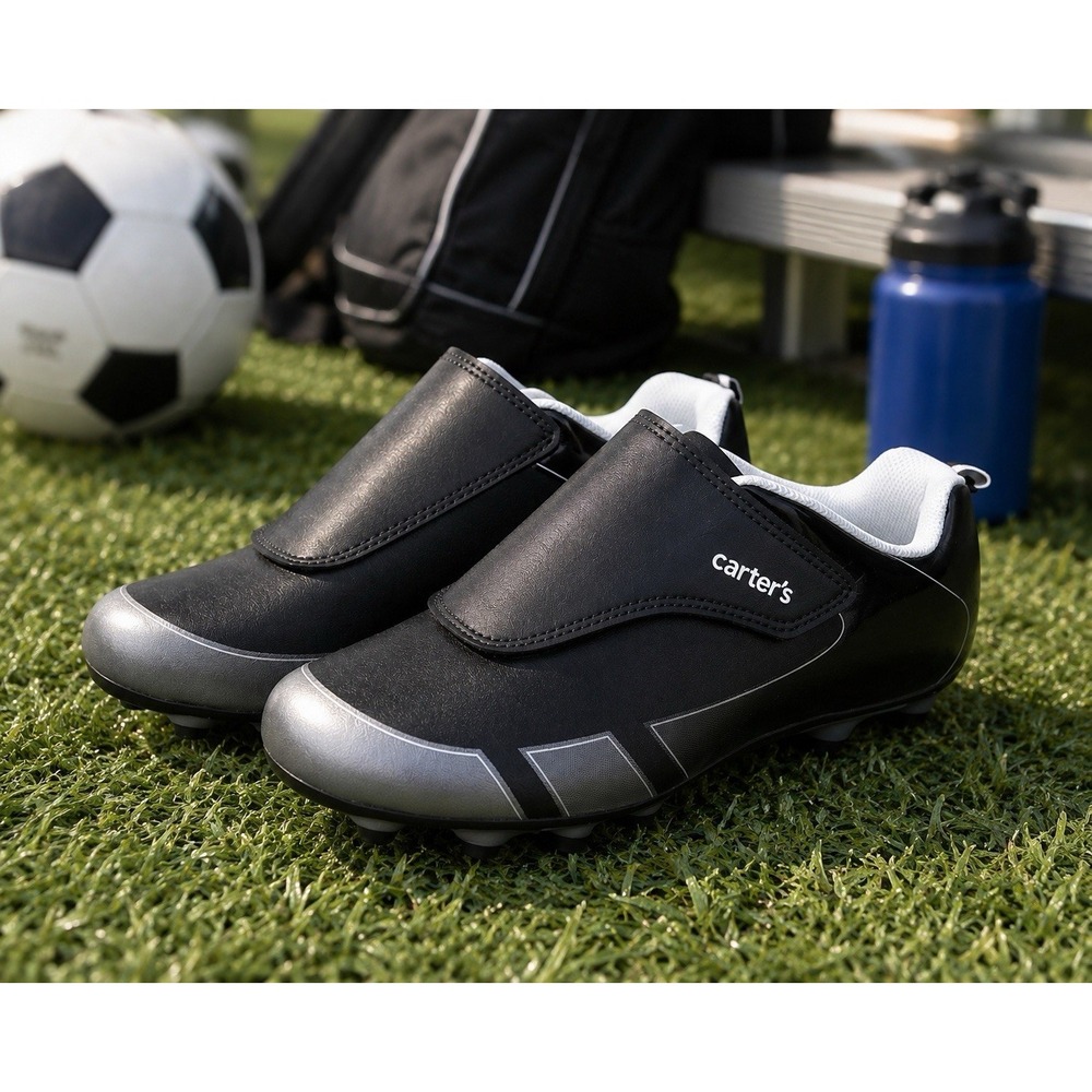Carter's Fica Toddler Soccer Cleats Black Hook & Loop Kids Size 3 YF22R0IP NWT